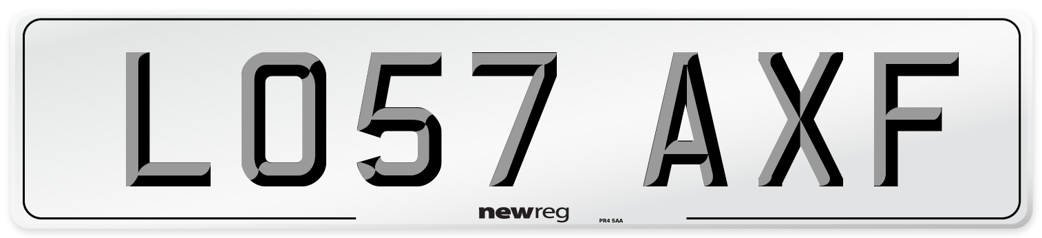 LO57 AXF Number Plate from New Reg